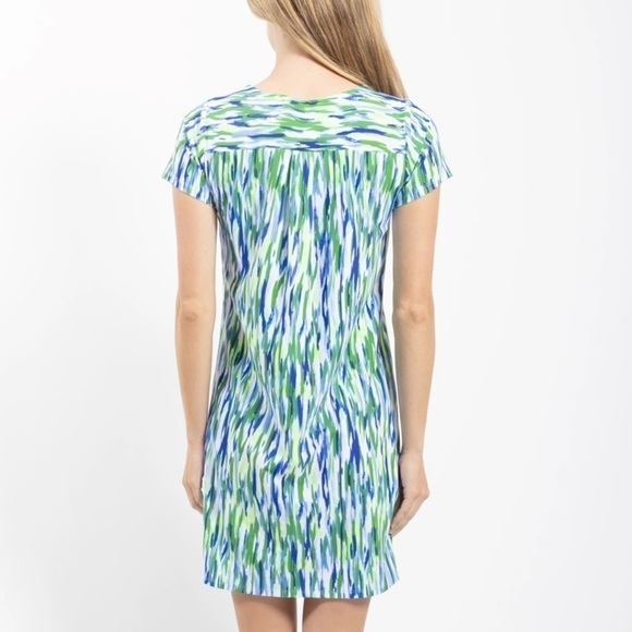 Jude Connally Ella Crew Neck T-Shirt Dress Mod Mosaic Blue Small - Picture 8 of 9